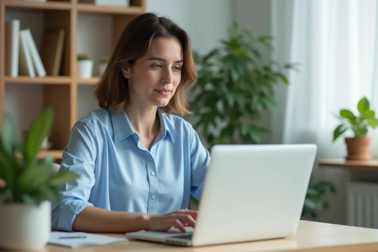 Femme en consultation dermatologique à domicile