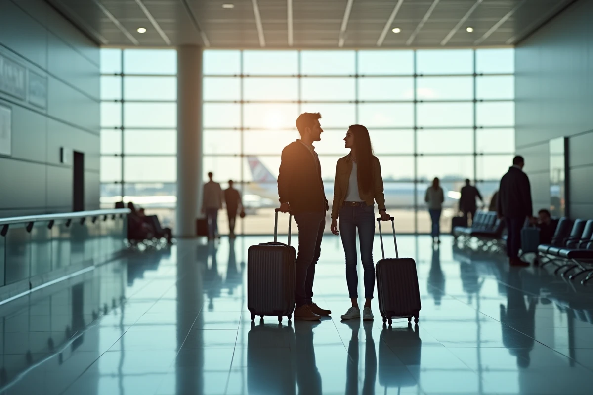 Jeune couple discutant à l