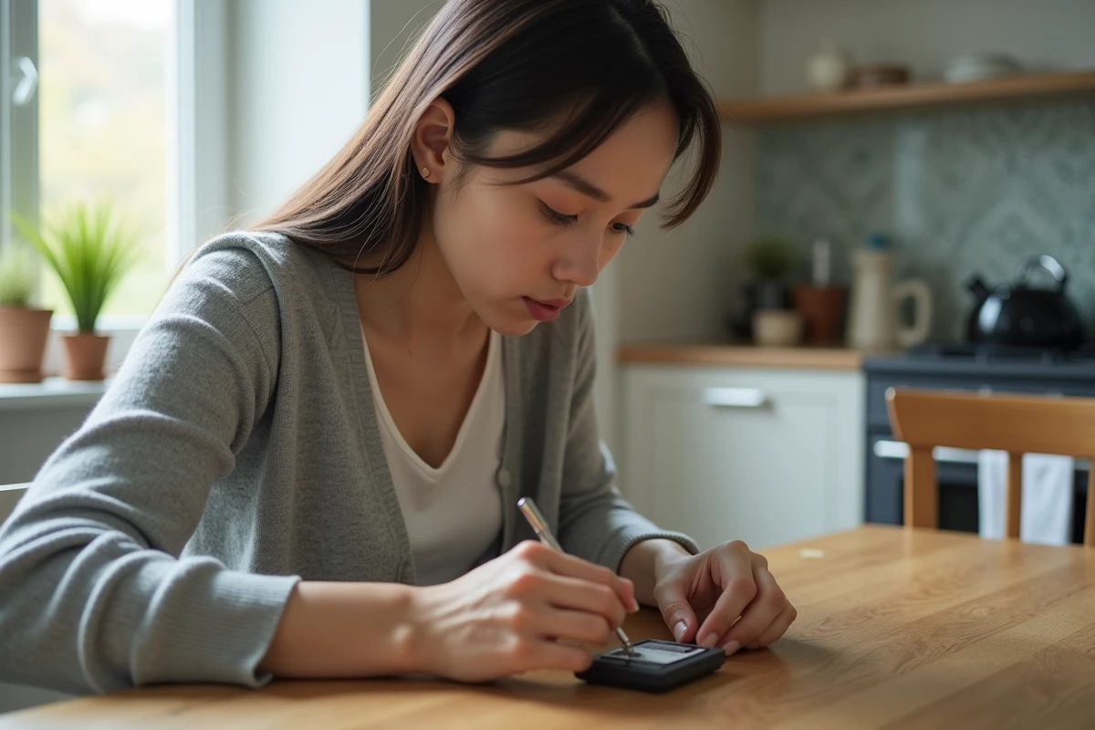 Jeune femme changeant la pile d