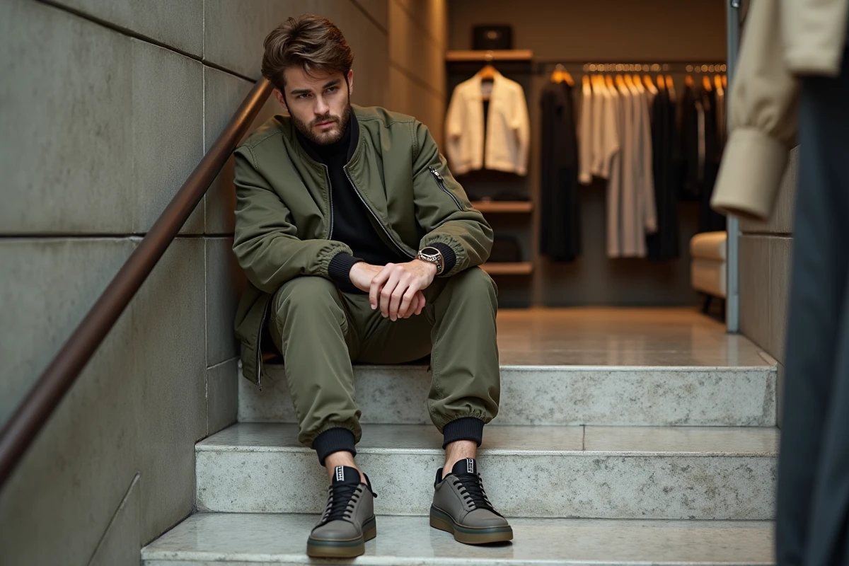 Jeune homme décontracté dans une boutique tendance